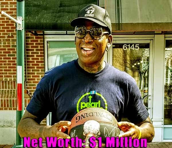 Image of American Basketball Player, Dennis Rodman net worth is $1 million