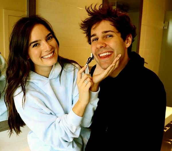 Image of David Dobrik with his girlfriend Natalie Mariduena