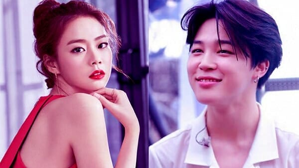 Image of BTS Jimin and pop artist Han Seung-Yeon