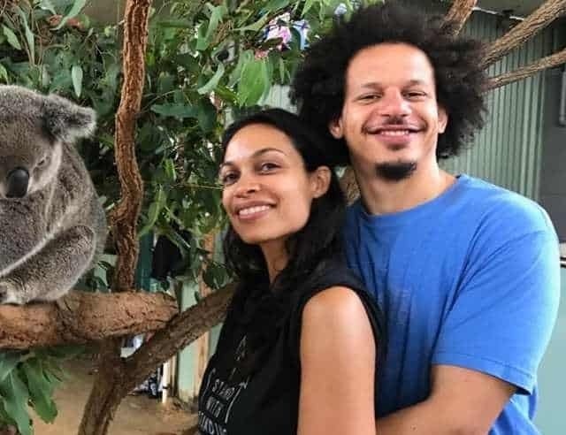 Eric Andre smiling with his ex-girlfriend, rosario